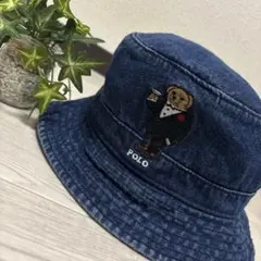 POLO ラルフローレン ベアー 刺繍 デニム バケット ハット メンズ 送料込