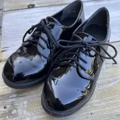 光沢黒レースアップシューズのサムネイル
