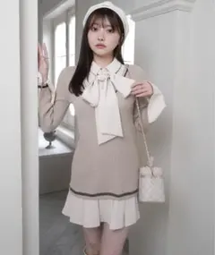 LIP SERVICE シャツドッキングプリーツワンピース リップサービス