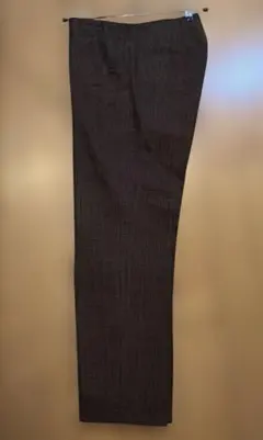 IENA ダークブラウン チェック柄 細身パンツ　綿　毛　ナイロン混紡38サイズ