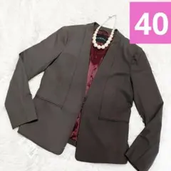 新品タグ付き！グリーンレーベル　リラクシング　ノーカラージャケット　L