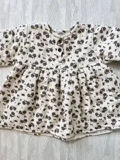 ベビー 子供服 女の子 花柄 クリーム色 ワンピース 韓国服