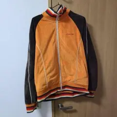 90s LIBERTY BELL 刺繍 ベロア オレンジ トラックジャケット