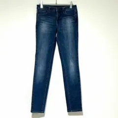 n0523【ユニクロ】デニムパンツ　ジーンズ　スキニー　ウォッシュド　ストレッチ