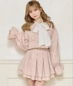 apres jouesツイードジャケット ツイードハイウエストフレアスカパン