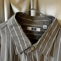 Uniqlo U ブロードオーバーサイズストライプシャツ L グレー