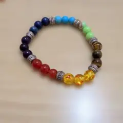 天然石 マルチカラー ブレスレット 18cm - メルカリ