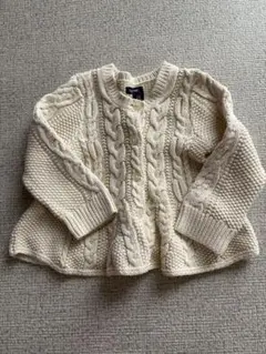babyGap アイボリー ケーブルニットカーディガン 6-12ヶ月 80-90