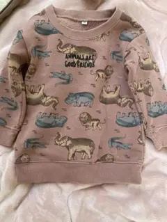 動物柄裏起毛トレーナー サイズ90