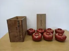 朱塗　蒔絵　蓋付椀　9客　木箱入 朱塗 蒔絵 蓋付椀 9客 木箱入 - メルカリ