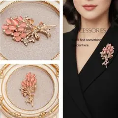 入学式 卒業式 ブローチ ピンク オパール調 花束 フォーマル 入園式 卒園式