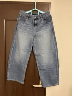 ユニクロ バギーカーブジーンズ丈短め 67ブルー　28