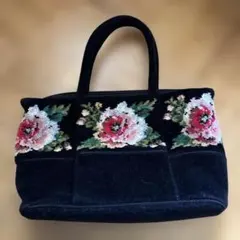 最終価格！FELIER 花柄　ハンドバッグ 黒