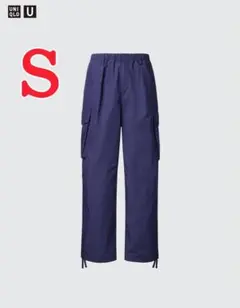 UNIQLO ワイドフィットパラシュートカーゴパンツ Sサイズ ブルーのサムネイル