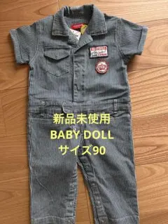 BABY DOLL ストライプオーバーオール つなぎ90cm