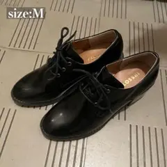 レースアップシューズ ヒール ブラック M
