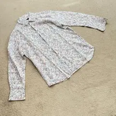 美品　ランバンコレクション　近年タグ　長袖シャツ　リネン100% 日本製　総柄
