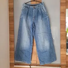 GU Jeans ワイドレッグデニムパンツ M