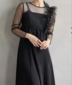 ナイスクラップ新品タグ付き未使用。ベロアリボン異素材ロング