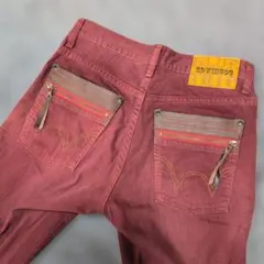 送料込み★EDWINブルートリップボルドーカラーダメ－ジデニム日本製size32のサムネイル