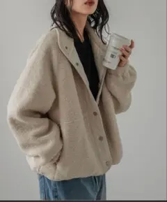 ボア スタンドネック ジャケット アウター　Freeサイズ