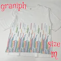 graniph グラニフ ストロープリント　Tシャツ ホワイト M