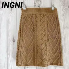 【イング】ミニスカート　ニットスカート　タイト　ベージュ　M