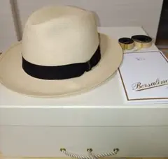 Borsalino ボルサリーノ パナマハット ティールリボン 麦わら 2102 