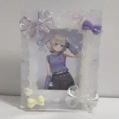 トレカ・チェキ用　アクリルホルダー　パープル　ハンドメイド　ホイップデコ