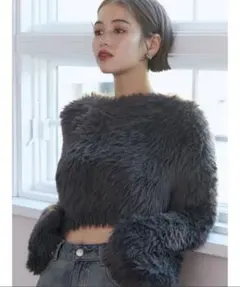 【MURUA】シャギークロップドニット