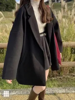 GRL グレイル　ルーズテーラードコート　ze585　ブラック 黒