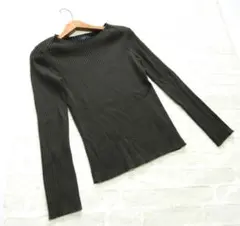 美品 送料込み！ シップス カーキ ウォッシャブル ウール リブ ニット 日本製