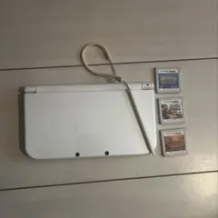 newニンテンドー3DSLL ホワイト カセット3枚付き タッチペンあり