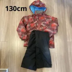 子ども用スキーウェア 赤黒ストライプ