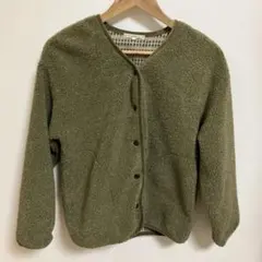 ノースオブジェクト ボアカーディガン オリーブ色