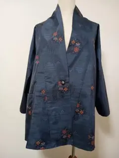 着物リメイク　大島　綿入りコート コート（着物リメイク）（大島） | MADAME LILA （着物リメイク）なすの花