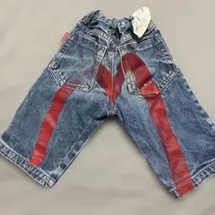 EVISU ハーフパンツ デニムブルー レッド　キッズS