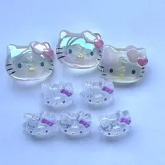 チャーミーキティ　キティ　ボタン8個セット　レトロ　平成　デコ　パーツ