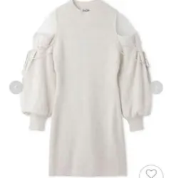 スナイデル snidel シースルーショルダーミニニットワンピース アイボリー