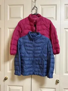 ユニクロ　ナイロン　ジャンパー　薄手　中綿ジャケット　130 女の子　２枚セット