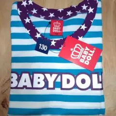BABYDOLL タンクトップ 130cm 青と白のストライプ