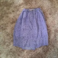 紫色花柄スカート 120cm