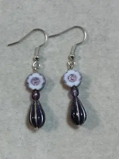 ピアス　チェコビーズピアス【B-3】