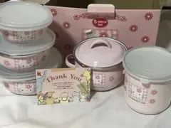 【新品未使用】レトロ　キティ　ホーローストッカーセット　5点