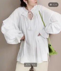 美品❁Whim Gazette ウィムガゼット ローン2WAYギャザーブラウス
