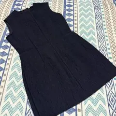 ZARA ザラ ノースリーブワンピース ブラック エンボス加工