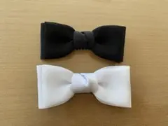 犬のパッチン留め　黒白リボンまとめ売り