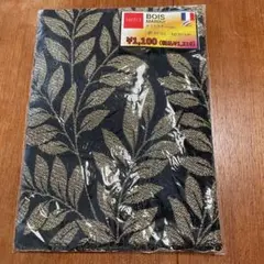 safeco france はぎれ　生地 BOIS MARINE 黒金葉模様生地