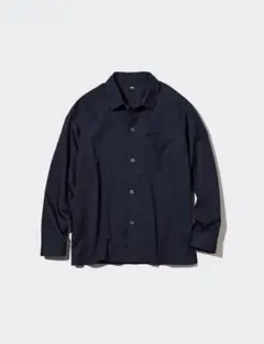 UNIQLOエクストラファインコットンオーバーサイズシャツ　ネイビーMサイズ