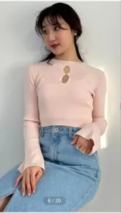 SALE！5/18までLILY BROWN ホールデザインリブニットトップス